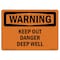 Signmission OSHA Warning Sign, 12" Height, 18" Width, Rigid Plastic, Keep Out Danger Deep Well, Landscape OS-WS-P-1218-L-12221 - alternate 1